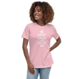 Keep Calm 100% Cotton - Women's Relaxed Fit Tee "Pink"