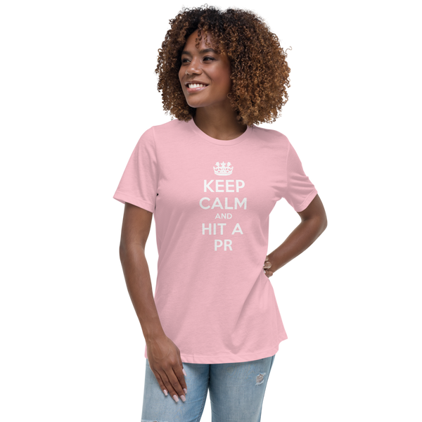 Keep Calm 100% Cotton - Women's Relaxed Fit Tee "Pink"