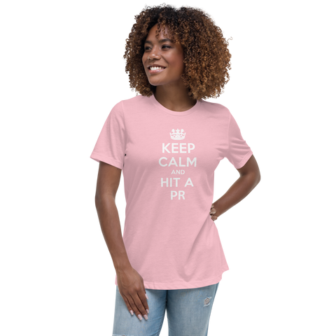 Keep Calm 100% Cotton - Women's Relaxed Fit Tee "Pink"